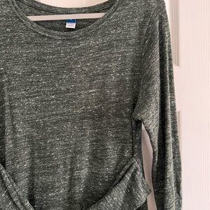 Green side slit maternity dress